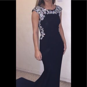 Black sequins prom dress